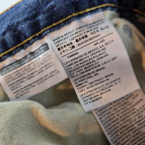 Levi's 514 Jeans Mens 36x30 Blue Denim Straight Fit Dark Wash Skater Normcore - Picture 8 of 11